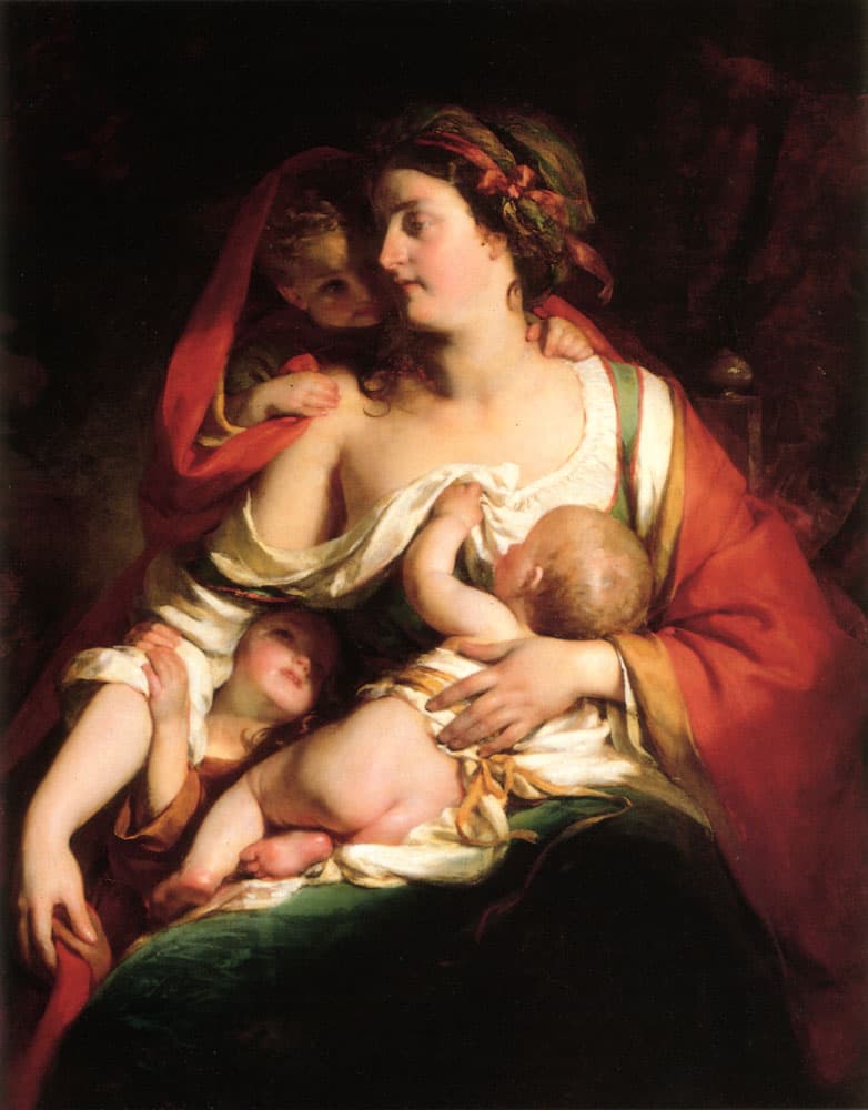 Friedrich von Amerling's painting Mutter und Kinder: a mother holding her baby
